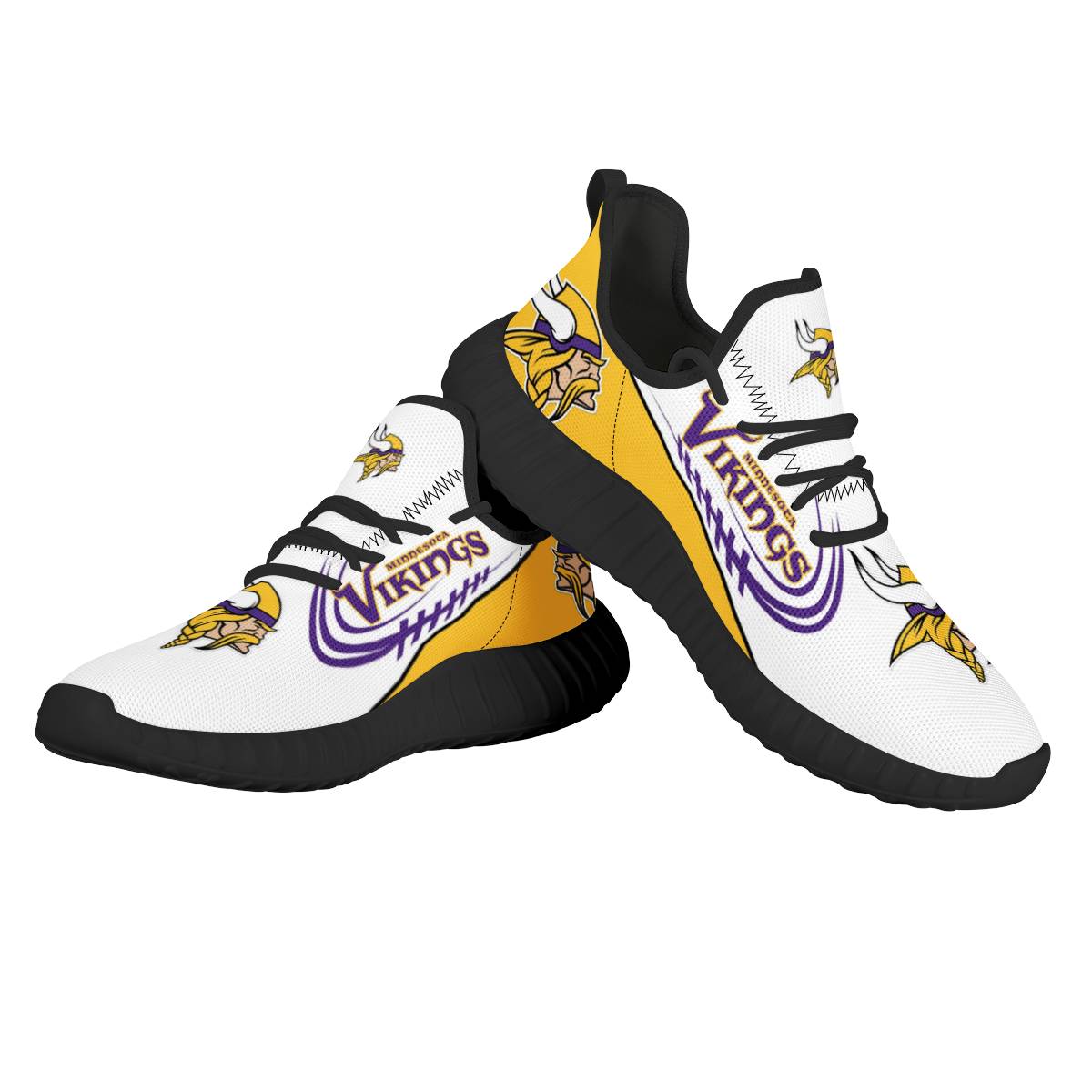 Men's NFL Minnesota Vikings Mesh Knit Sneakers/Shoes 002
